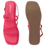 Kiravi Multi Strap Pink Wedges