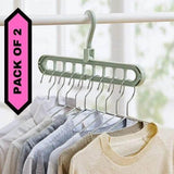 Hanger Nine Holes Rotation Storage Holder(Pack of 2)