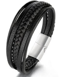 Multi strand Leather Bracelet having metal Clasp